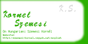 kornel szemesi business card