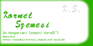 kornel szemesi business card